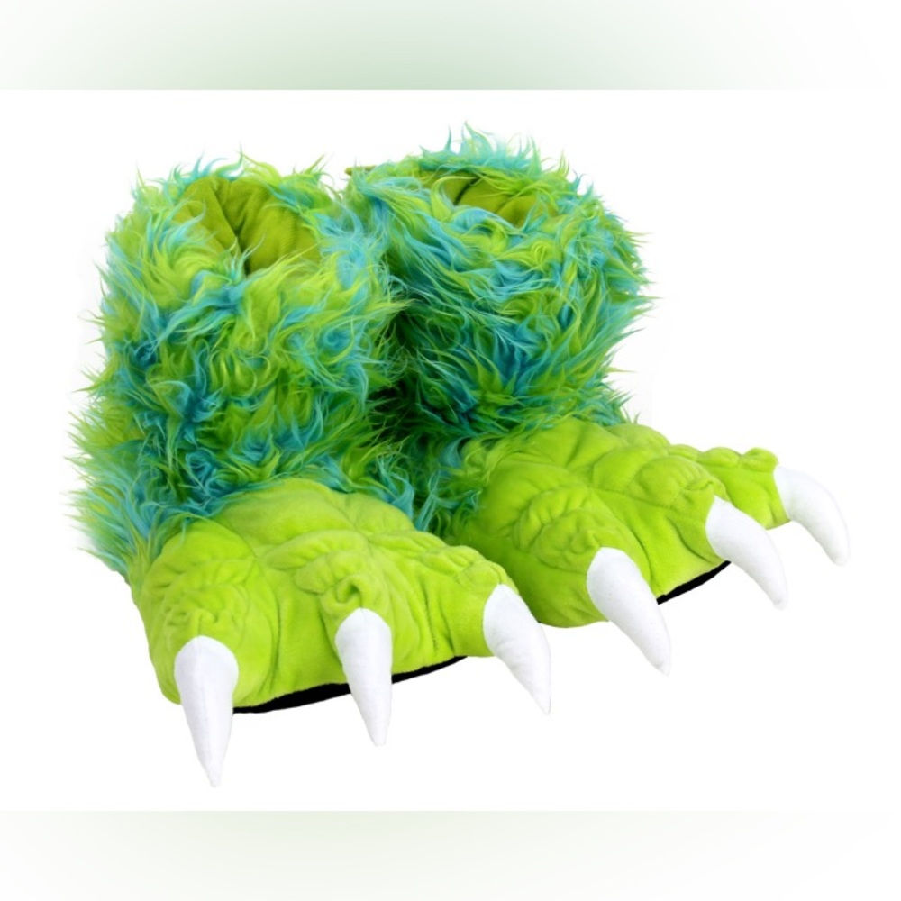 Lazy One Novelty Green Monster Claw Slippers Large